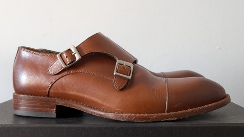 Beckett Simonon Mens Hoyt Monkstraps Dress Shoes Oak Leather Size 7 - Picture 3 of 13