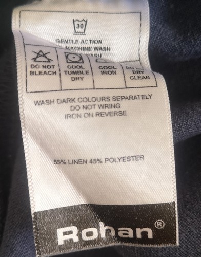 Rohan malaiische Damenhose Leinenmischung UK 12 normal blau gerades Bein - Bild 8 von 12