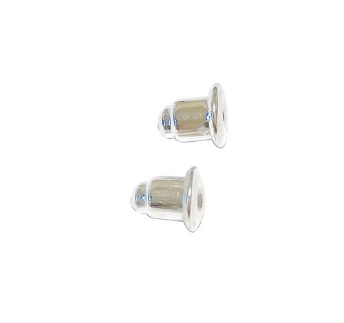 5.10mm rubber 1 pair aluminium on silicon studs backing for earrings - Imagen 4 de 5