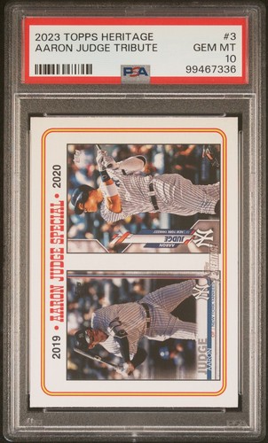 2023 TOPPS HERITAGE #3 AARON JUDGE TRIBUTE PSA 10
