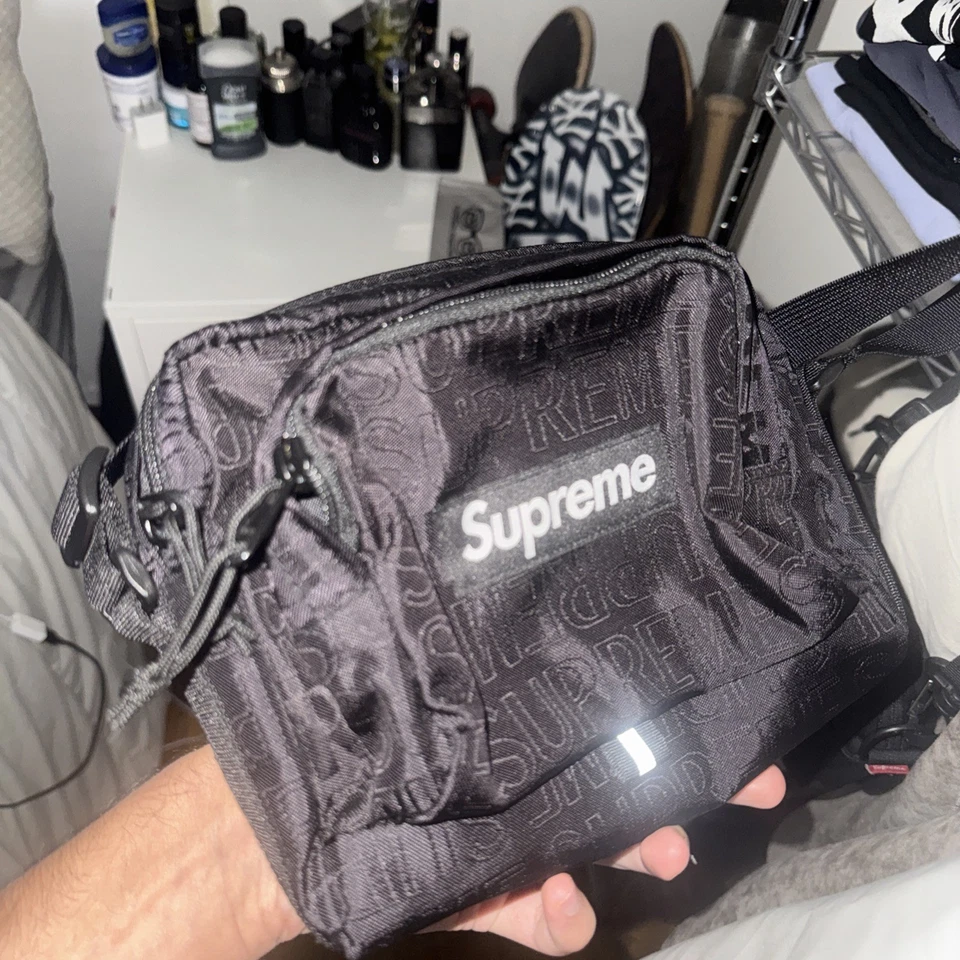 Bolso de hombro negro SUPREME SS19 bolsa de mensajero para hombre/mujer Foto 3 de 3