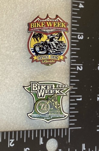 Vintage Daytona Bike Week Motorrad Totenkopf Stern Abzeichen Weste Anstecknadeln Pin Posten - Bild 13 von 20