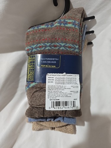 NWT Polo Ralph Lauren Flowers Floral ABC Girls Socks Size 4-6X 3 Pack Tan Blue - Picture 2 of 5