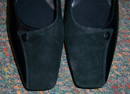 VINTAGE LIFESTRIDE Black Leather & Suede 1.5 Inch Heels - SIZE 9.5 - Picture 3 of 3