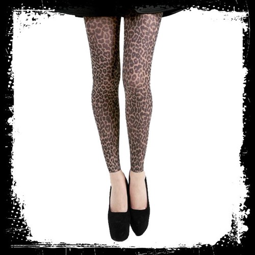 LEOPARD PRINTED OPAQUE TIGHTS FOOTLESS CAPRI NEW QUALITY FASHION FAST FREE POST - Bild 2 von 12