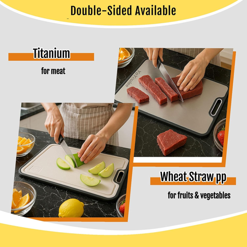 Titanium Cutting Board, Double-Sided Titanium Cutting Boards for Kitchen - Foto 2 di 12