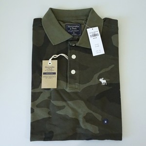 New-Abercrombie-amp-Fitch-Men-039-s-Stretch-Polo-Shirt-Camo-Green-M