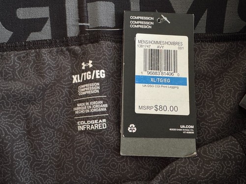 Under Armour Leggings Men's Sz XL ColdGear Infrared Printed Pants Tight NWT $80 - Picture 7 of 13