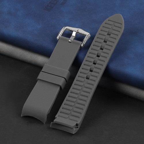 Correa de reloj de silicona de extremo curvo correa de reloj 18 19 20 21 22 23 24 mm repuesto - Imagen 29 de 31