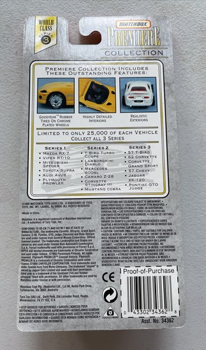 VINTAGE 1995 MATCHBOX PREMIERE COLLECTION SERIES 3 JAGUAR XK-120 CAR NIB - Picture 3 of 4