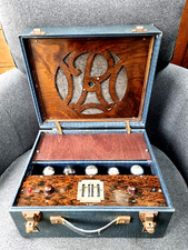 RARE VINTAGE RADIO "R" SUITCASE STYLE PORTABLE VALVE WIRELESS  RECEIVER c1930's