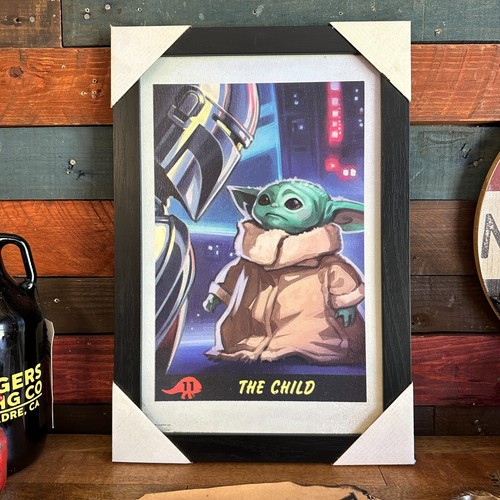 Grogu The Mandalorian The Child Star Wars Framed Wall Art Print Brand New - 第 4/9 張圖片