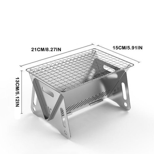 Tragbarer faltbarer Grill BBQ Grill Holzkohle Herd Outdoor Camping Kocher - Bild 13 von 13