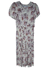 Christy Dawn Ivory Floral Tiered Maxi Dress Size M/L Recycled Deadstock Fabric
