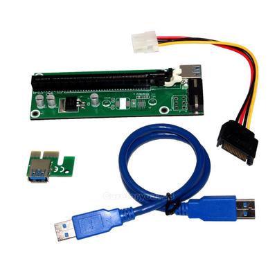 New PCI-E x1 to x16 Aadapter Riser Card USB 3.0 Extender Cable SATA Powered 50cm