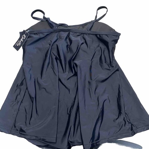 Rekita Solid Print Tankini Women's Size L Black Padded Swim Top Beach Swimwear - Picture 6 of 9