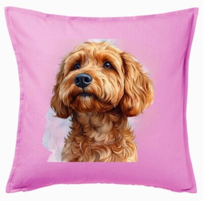Kissenbezug Pink Golden Doodle Hunderasse Golden Doodle Hundeschule Golde 403009