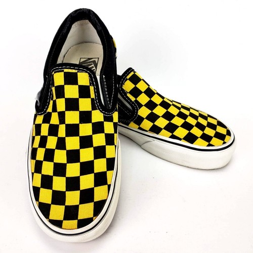 VANS Checkerboard Classic Slip-On Black/Yellow Canvas Shoes Men's 5, Women's | eBay VANS Checkerboard Classic Slip-On Black/Yellow Canvas Shoes Men's 5, Women's | eBay
