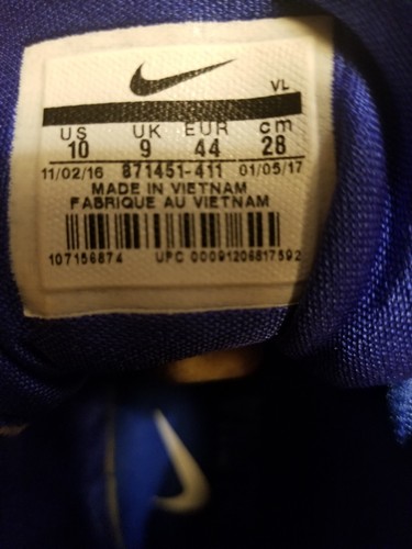 Nike Alpha Menace Pro Mid Football Cleats Blue White 871451-411 Men’s Size 10 - Picture 3 of 15