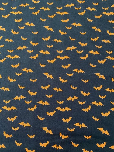 Fat Quarter Riley Blake's Bad To The Bone Halloween Bat Black 100% Cotton Fabric - Picture 2 of 6