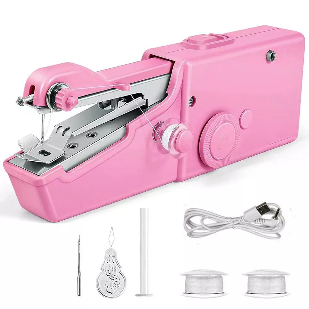 Pink Mini Sewing Machine Electric Sewing Portable Portable Cordless Fashion