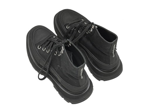 Black Alexander McQueen Platform High-Top Sneakers Size 38 - Picture 3 of 5