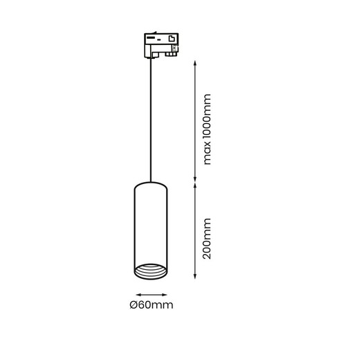 Schienensystem Komplett-Set Schiene 1m+2m, 5x Pendelleuchte, Schalter L WEISS - Bild 10 von 10
