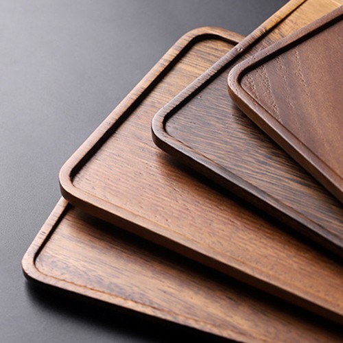 Rectangle Wooden Tea Tray Serving Table Plate Snacks Food Storage Dish for Home - Picture 2 of 18