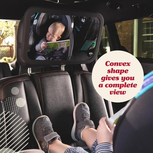 Baby Backseat Mirror for Car. Largest and Most Stable Mirror with Premium Matte - Picture 7 of 9