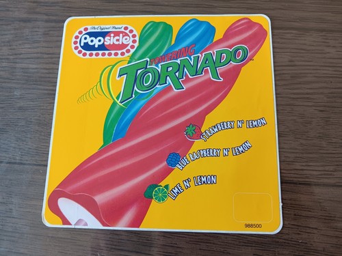 Vintage Popsicle Towering Tornado Ice Cream Truck Sticker 6"x6" - Foto 2 di 2