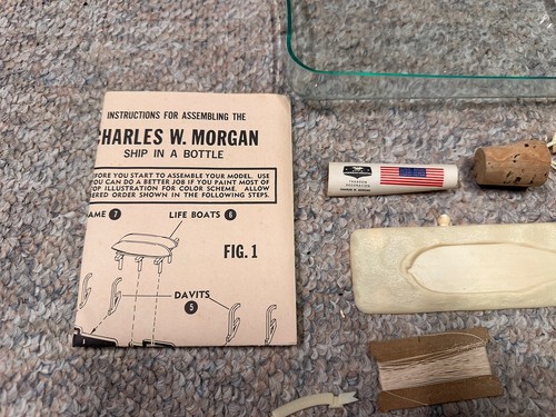 Addar Chas W. Morgan Sail Ship In A Bottle Plastic Model Kit (NOT STARTED). - Picture 12 of 13