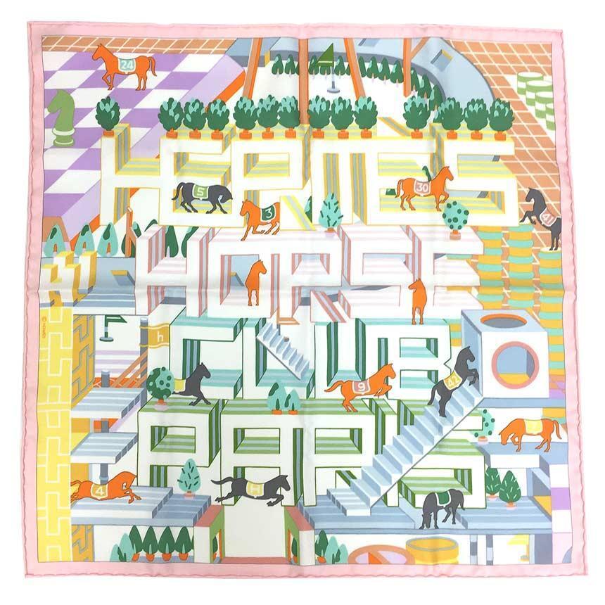 Hermes Faubourg Rainbow Gavroche Scarf Printed Silk 45
