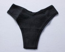 Skims Women's Cotton Jersey Dipped Front Thong DM3 Soot Size 2XS NWT