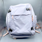 Vinyl Backpack, Laptop Bag with USB Charging Port Multiple Pockets Lavender