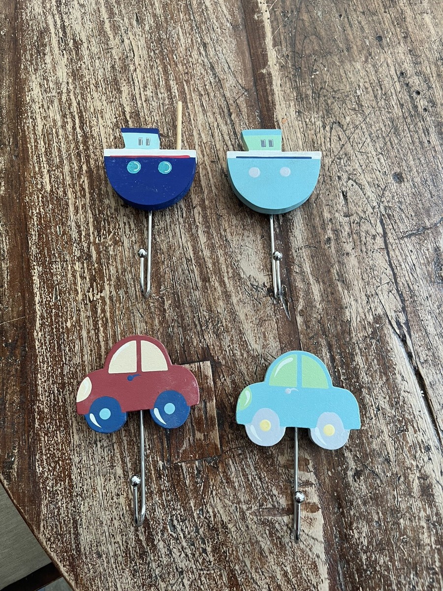 Boy's Room Decoration Boats& Cars Wall Or Door Hooks For Kid's