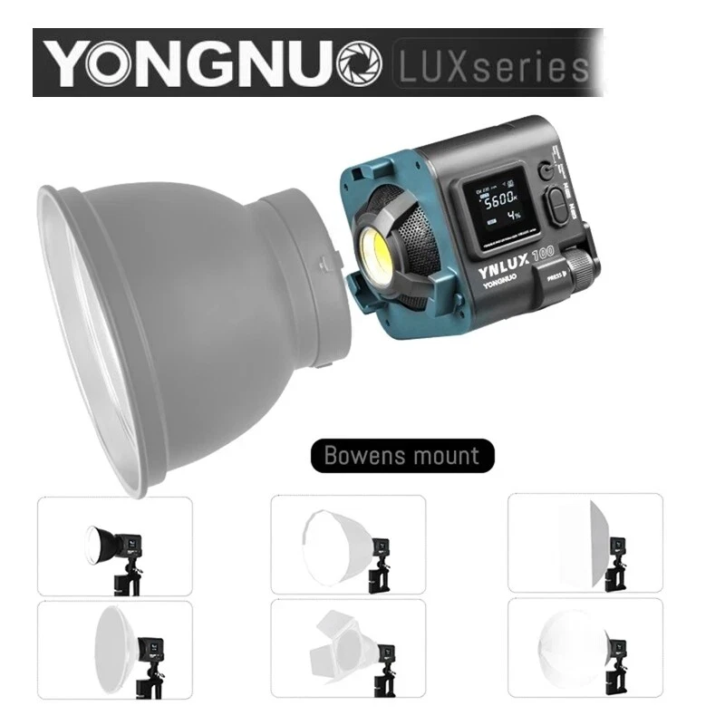 Yongnuo YNLUX100 Protable Led Video Light 3200K-5600K Outdoor COB Balanced Light - Image 2 of 4