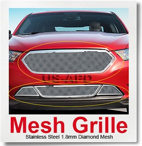 For 2013-2015 Ford Taurus with Honeycomb Bumper Stainless Mesh Grille Combo For 2013-2015 Ford Taurus with Honeycomb Bumper Stainless Mesh Grille Combo