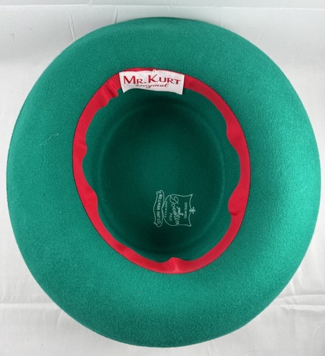 Womens Doeskin 100% Wool Teal Felt Hat Mr. Kurt Original Bollman Hat Co. Vintage - Picture 9 of 11
