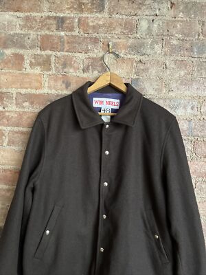 Wim Neels Mens Coaches Jacket, Sz 48 Brown Wool, Belgium