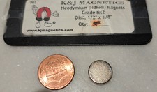 Neodymium Disc Magnet - 1/2 x 1/8 - Rare Earth Grade N42 - K&J Magnetics Brand