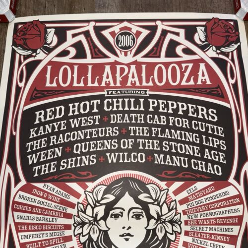 Lollapalooza 2006 Chicago Grant Park Shepard Fairey 18x24 Poster Kanye West RHCP - Bild 4 von 5
