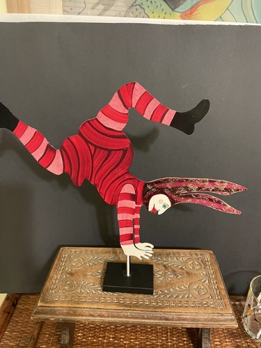 Judie Bomberger Metal Art Sculpture 1998 Cirque du Soleil Jester Artist Signed