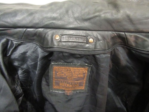 VINTAGE REDSKINS LEATHER DONKEY JACKET SIZE L NICE PATINA - Picture 18 of 21