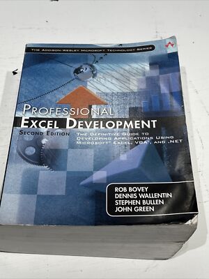 Professional Excel Development: The Definitive Guide to Developing Applications 