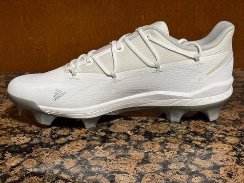 New! Mens US 11 ADIDAS ADIZERO AFTERBURNER 8 PRO BASEBALL CLEATS WHITE/GREY - Picture 2 of 5