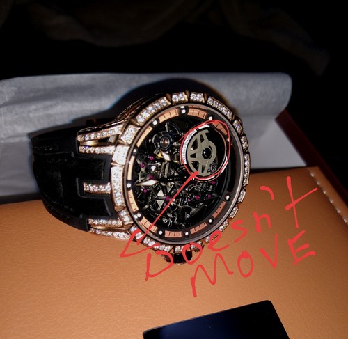 Men's Rose Gold Simulated Diamond Automatic Movement Stainless Steel Watch - Picture 9 of 21