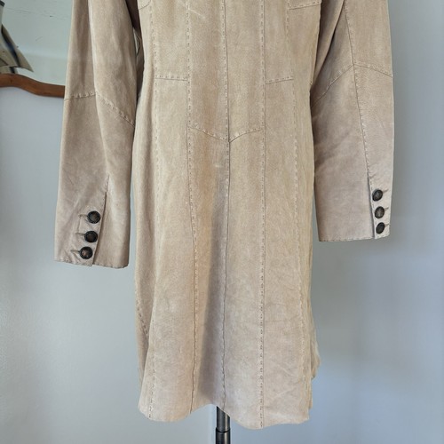 Coldwater Creek Leder Wildleder Trenchcoat Damen Medium vorne offen Western Boho - Bild 11 von 22