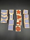 Vintage Stampin Up 16 Rubber Stamps Stars Flowers Mini Borders Flowers Ladybugs