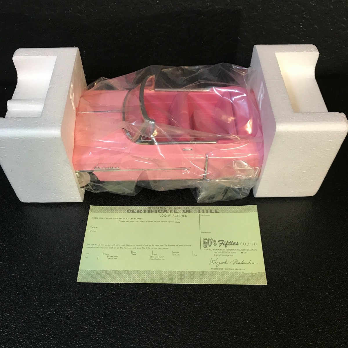 Cadillac Open Type 1950 Pink W/Certificate of Title Original