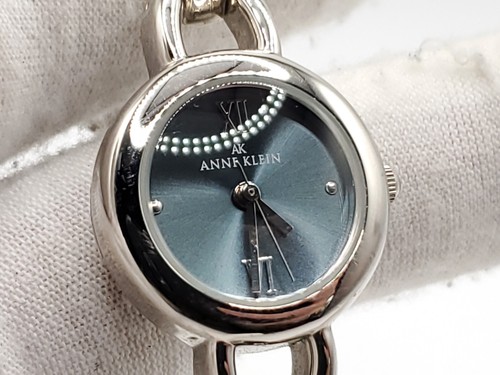 Anne Klein Uhr Damen neue Batterie silberfarben blau/graues Zifferblatt 22 mm - Bild 4 von 12